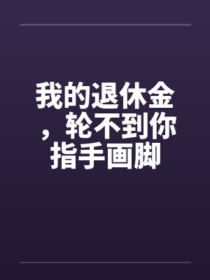 我的退休金，轮不到你指手画脚