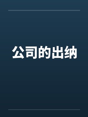 公司的出纳 公司的出纳