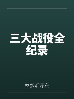 三大战役全纪录 三大战役全纪录