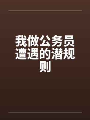 我做公务员遭遇的潜规则